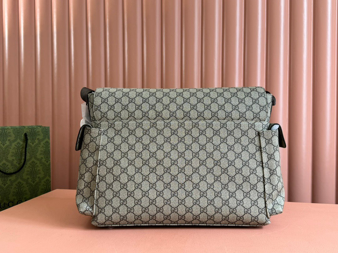 GG Large Changing Diaper Bag Brown Beige Canvas