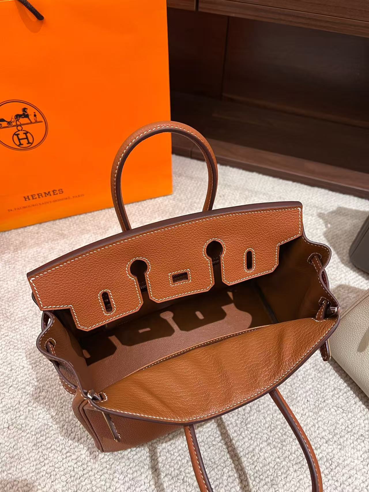 HM Birkin 25cm Gold Togo Leather Gold Hardware