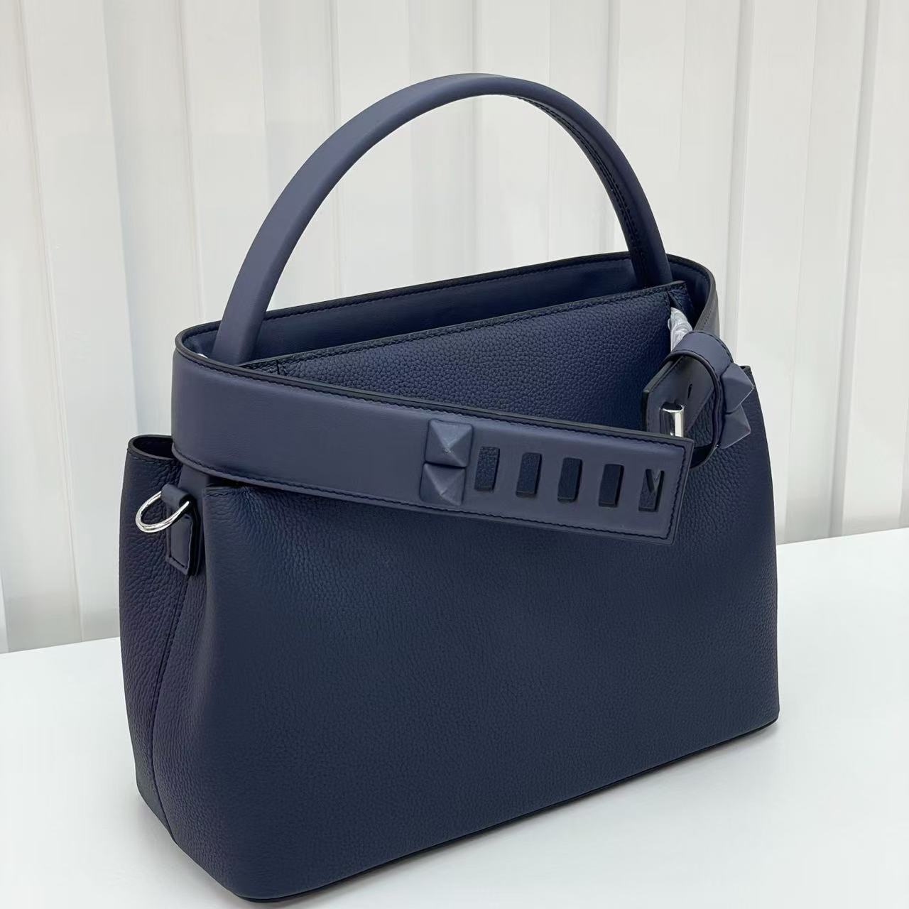 HM Medor Bag With Collier De Chien Clasp Dark Blue Togo And Swift Calfskin