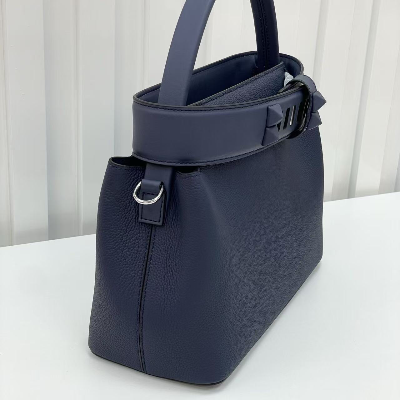 HM Medor Bag With Collier De Chien Clasp Dark Blue Togo And Swift Calfskin