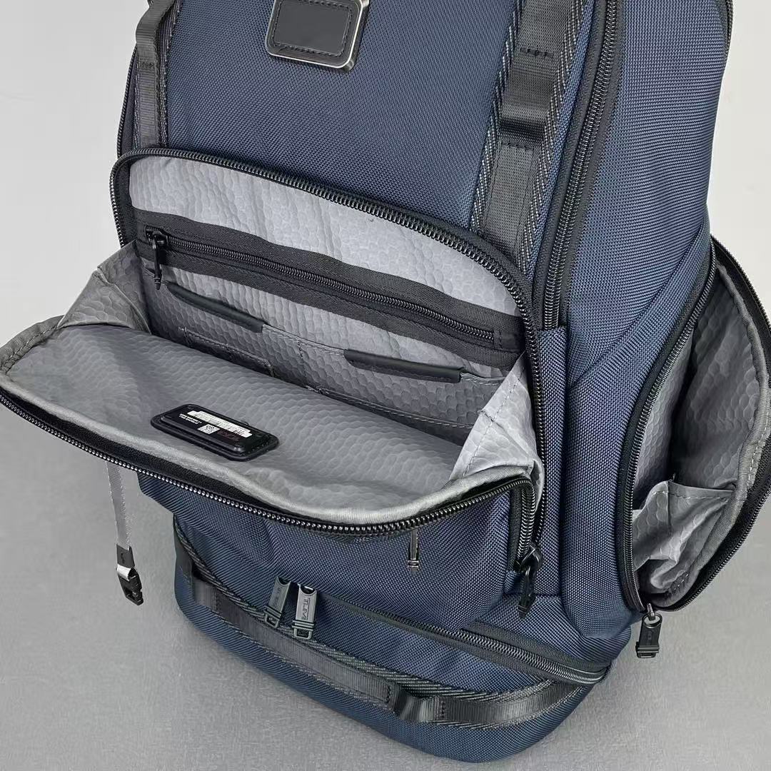 TUMI Alpha Bravo Navigation Backpack Dark Blue Canvas Mesh