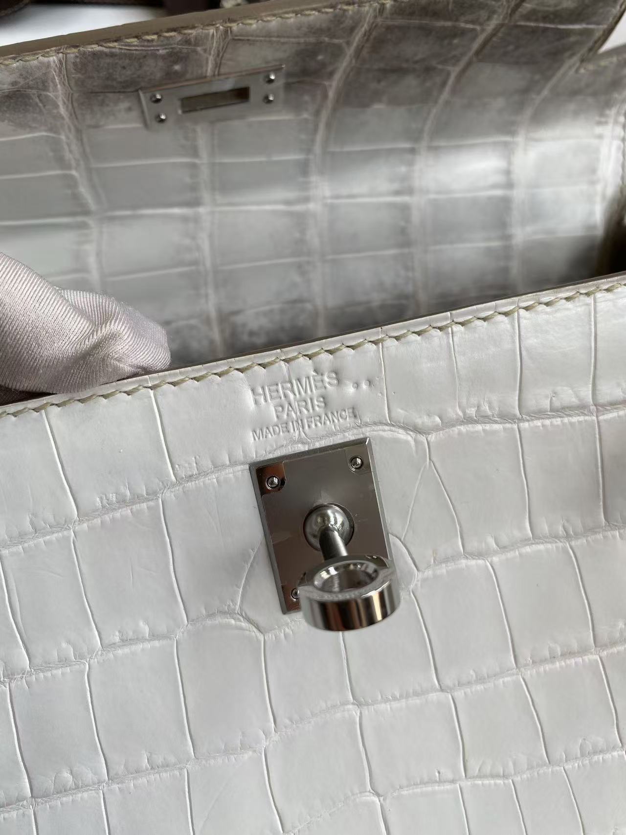 HM Kelly Retourne 25cm Himalayan Crocodile Leather (15 days production)