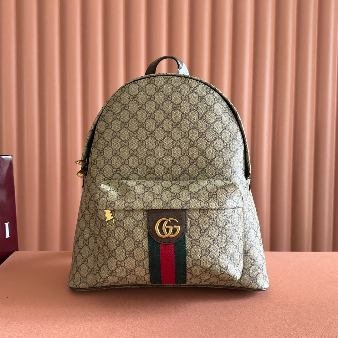 GG Ophidia Medium Backpack Bag Beige Canvas