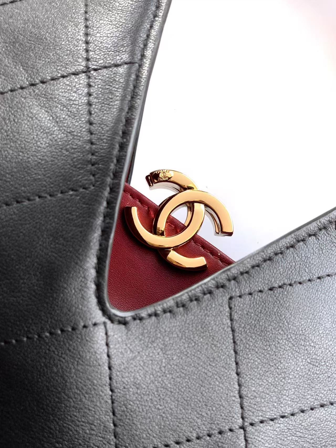 Chanel 2026 Hobo Bag 32cm Black Calfskin Leather