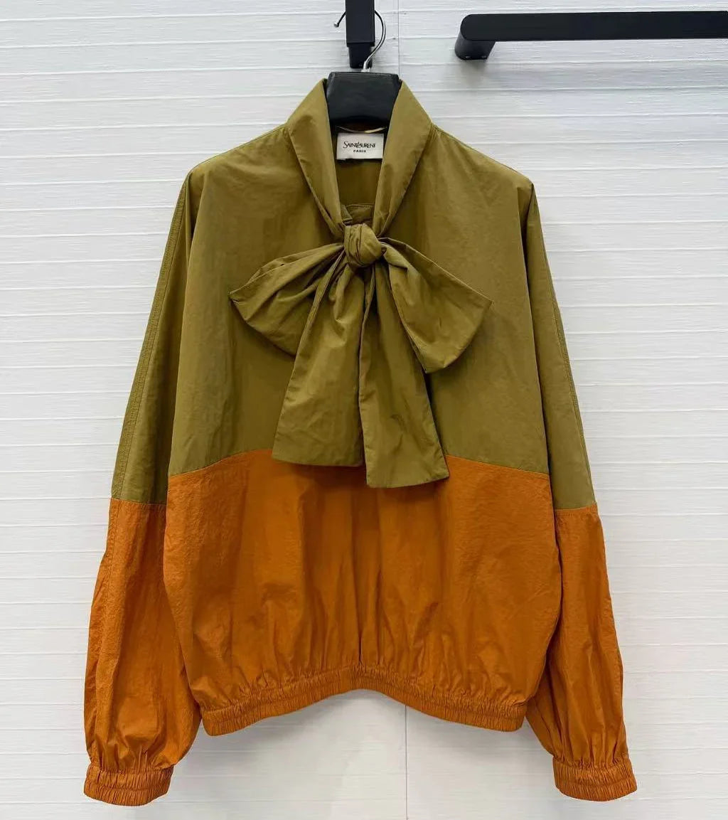 YSL 2026 Windbreaker Green Brown Nylon