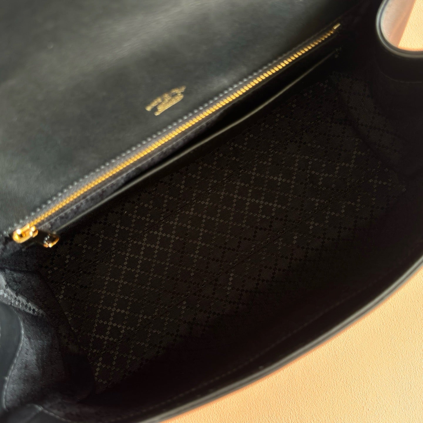 GG Paparazzo Medium Top Handle Bag 32cm Black Leather