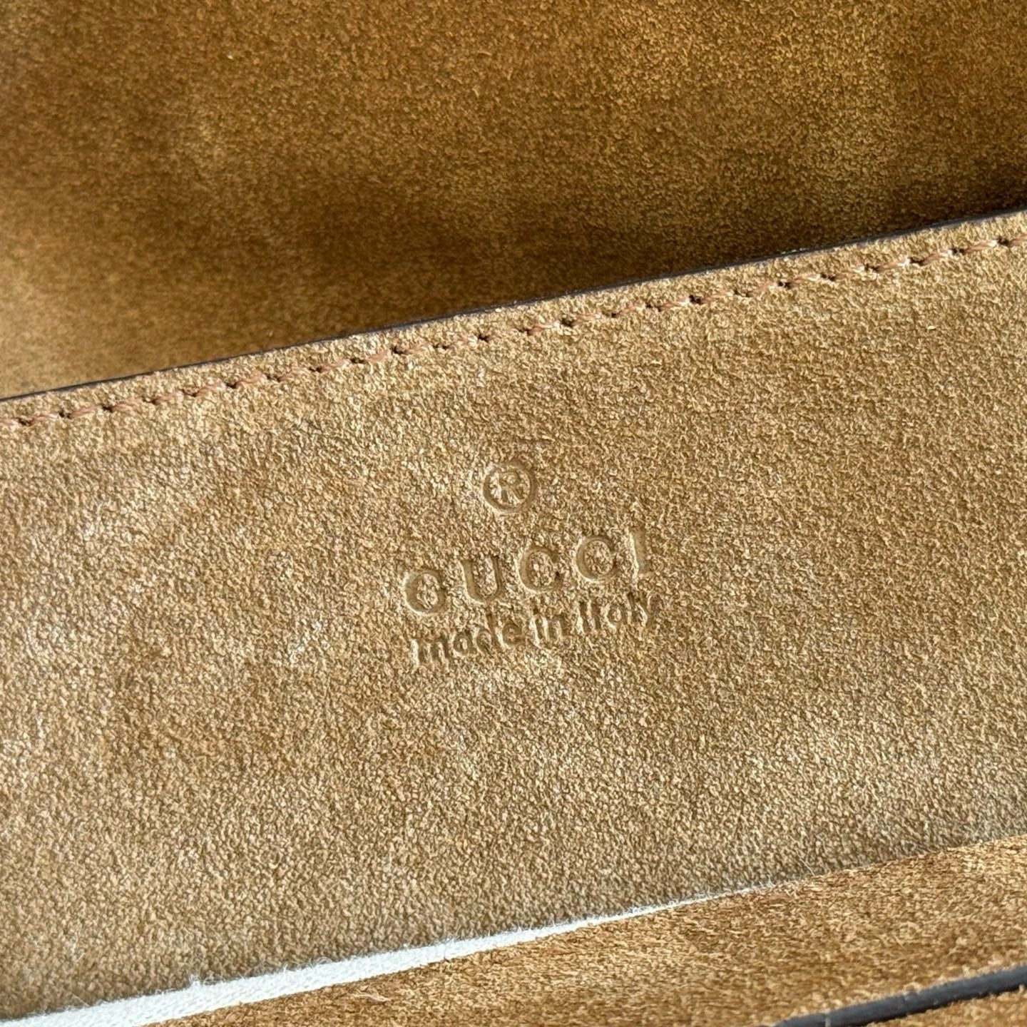 GG Large GG Chain Shoulder Bag Brown Suede