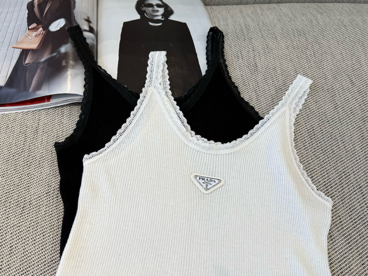 Prada Cotton Ribbed Tank Top