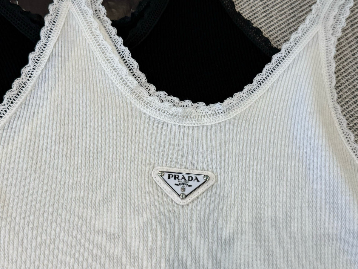 Prada Cotton Ribbed Tank Top