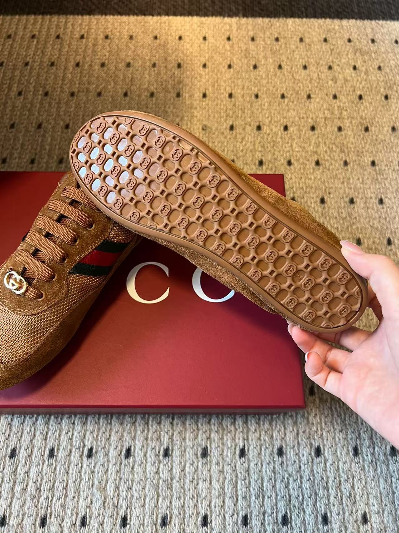GG Shift Sneaker Brown Suede Mesh