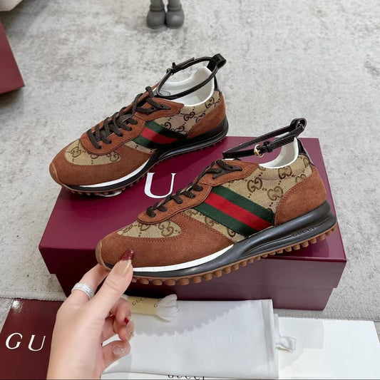 GG Re-Motion Ankle Strap Sneaker Brown Canvas