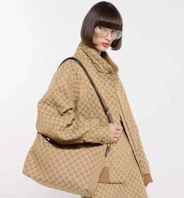 Gucci 2026 Brera Bag Sand And Dark Brown Canvas Leather