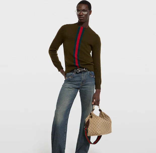 Gucci 2026 Brera Bag Sand And Dark Brown Canvas Leather