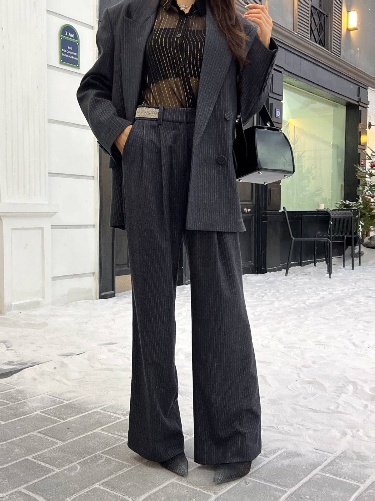 YSL Wide-Leg Pants In Cashmere