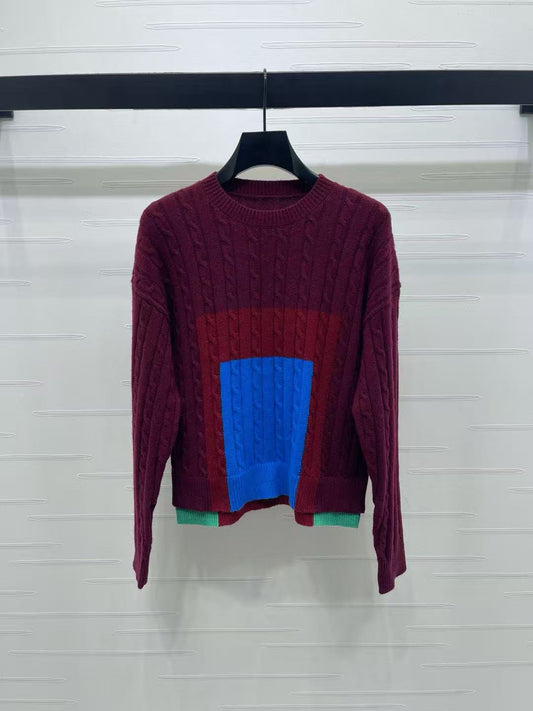 LOEWE Layered cable-knit wool sweater