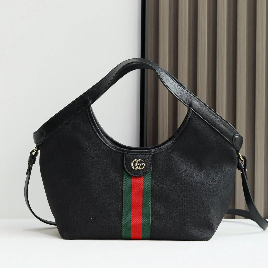Gucci 2026 Giglio Shoulder Bag 25cm Canvas Calfskin