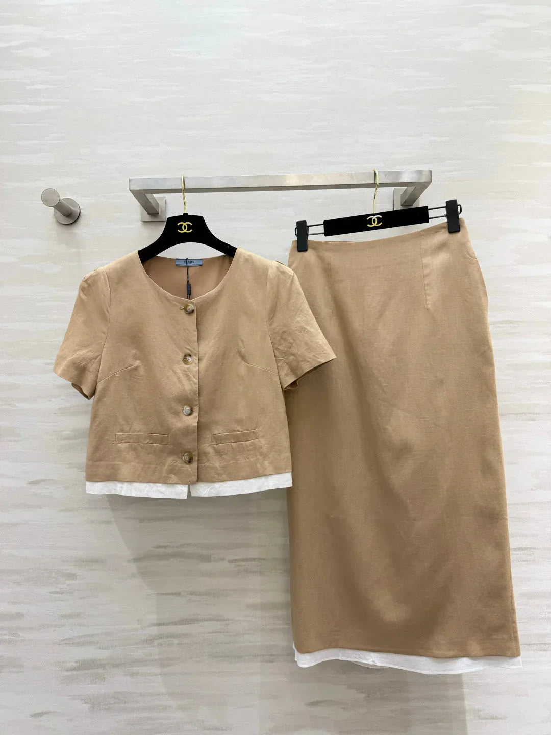 Prada 2026 Shirt And Midi Skirt Set Cotton 403370