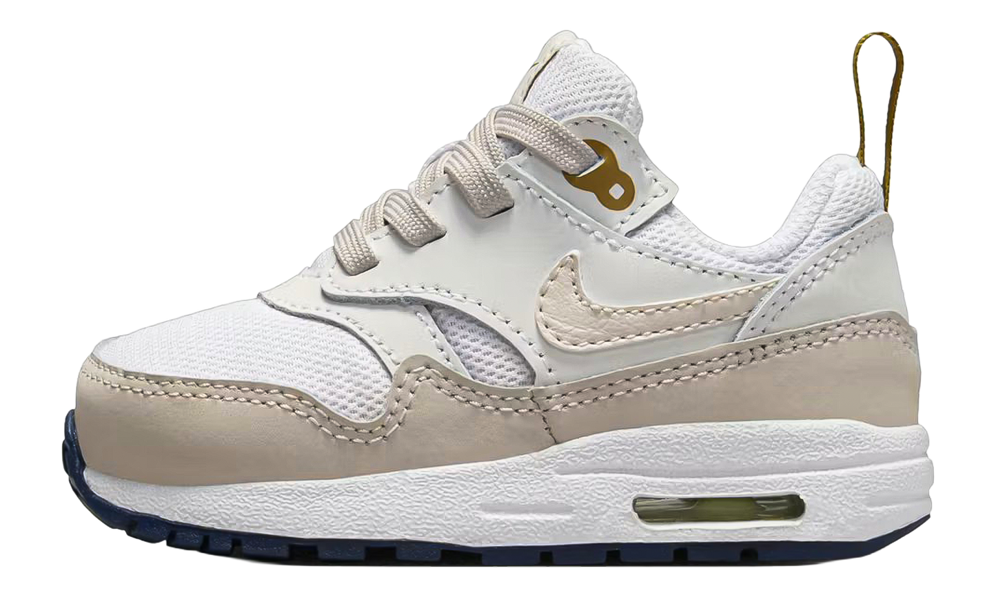 Air Max 1 EasyOn Infant "White Bronzine Midnight Navy Light Orewood Brown (I)" DZ3309 103