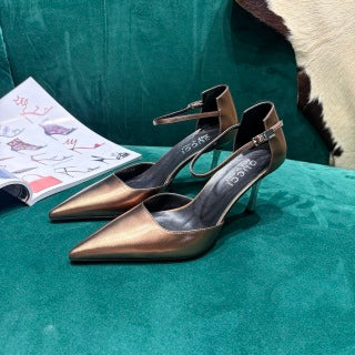 GG Bombshell Pump Copper Laminated Leather 741249