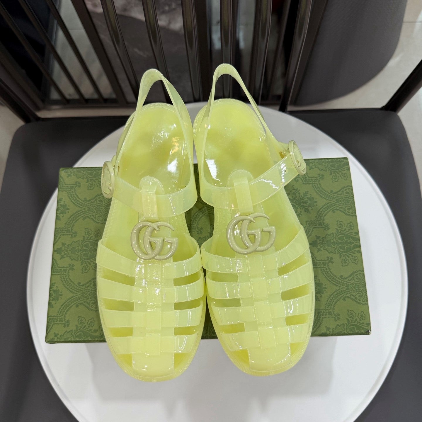GG Sandals with Double G Light Yellow TPU 818206
