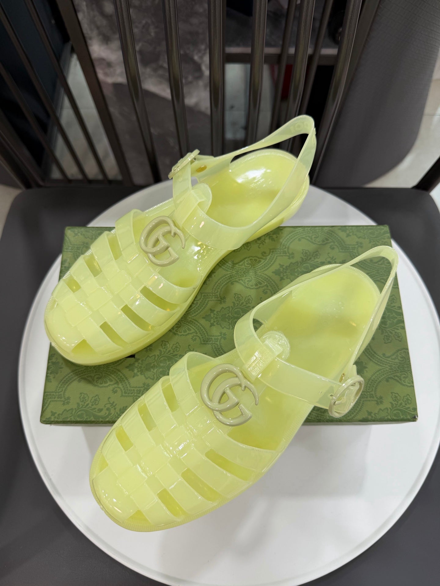 GG Sandals with Double G Light Yellow TPU 818206