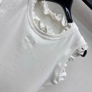 Loew 26 Ruffled Lace Vest in Cotton