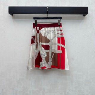 HM 26 Silk Printed Straight Skirt 378715