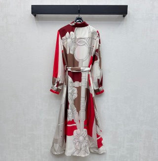 HM 26 Silk Printed Shirt Dress with Belt 378709