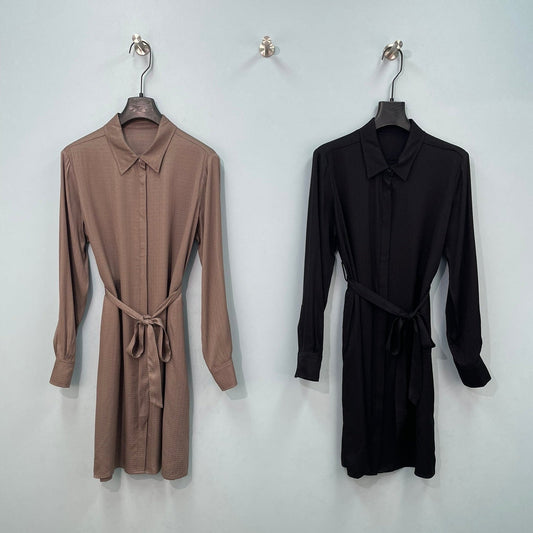 HM Long-Sleeve Belted Shirtdress Cotton 699260