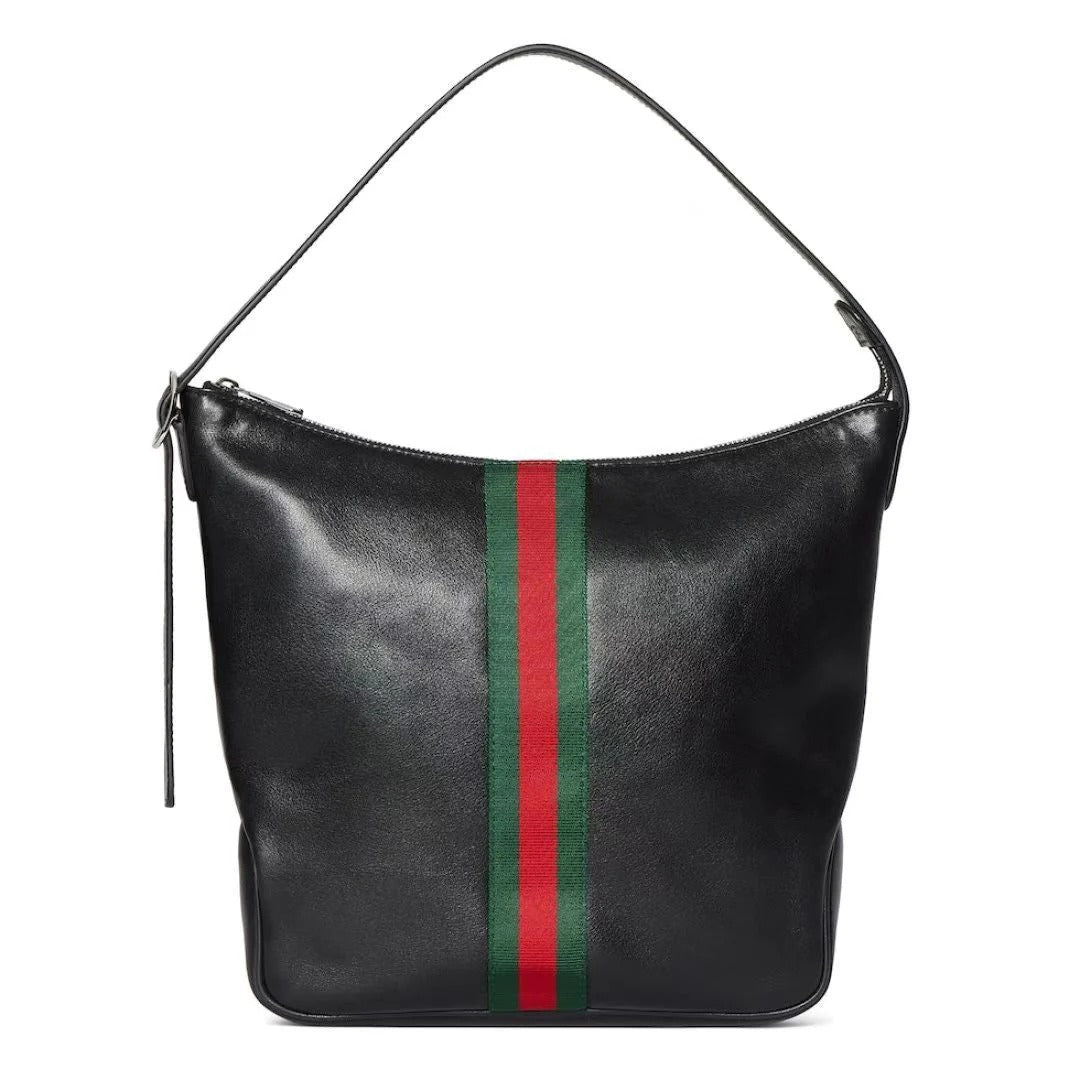 Gucci 2026 Lunetta Crossbody Bag 26cm Black Calfskin