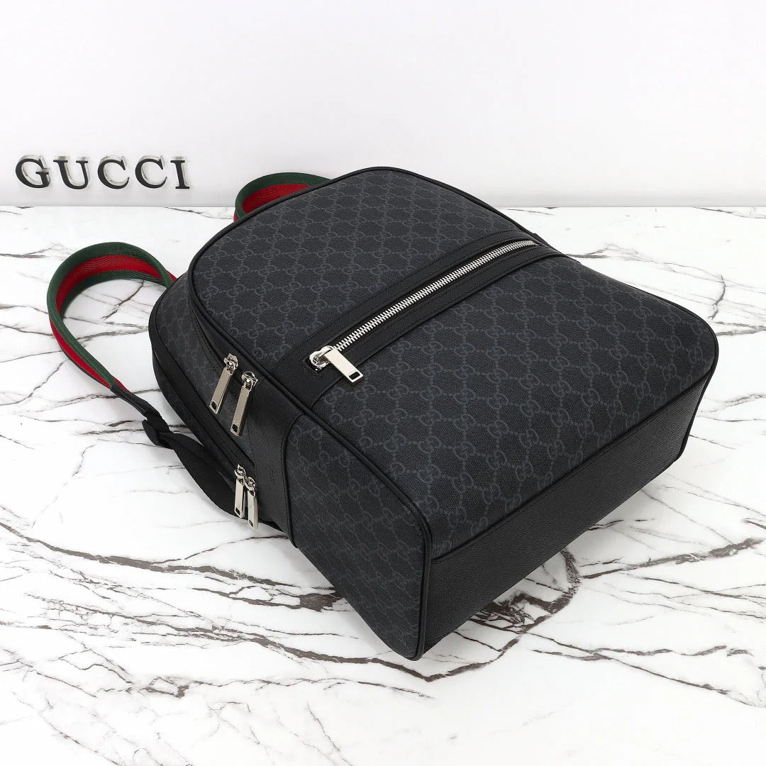 Gucci 2026 Essence Classic Backpack 44cm Black Canvas Leather
