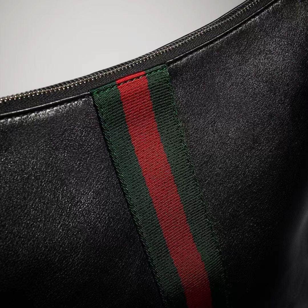 Gucci 2026 Lunetta Crossbody Bag 26cm Black Calfskin
