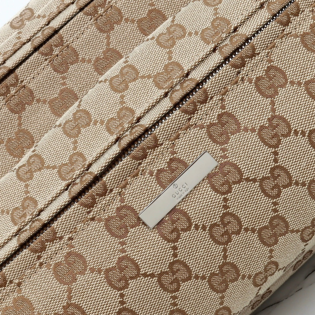 Gucci 2026 Tag Crossbody Bag 30cm Sand mix Brown Canvas
