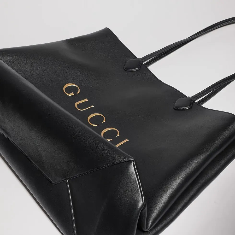Gucci 2026 NY Large Tote Bag 42cm Black Canvas Leather