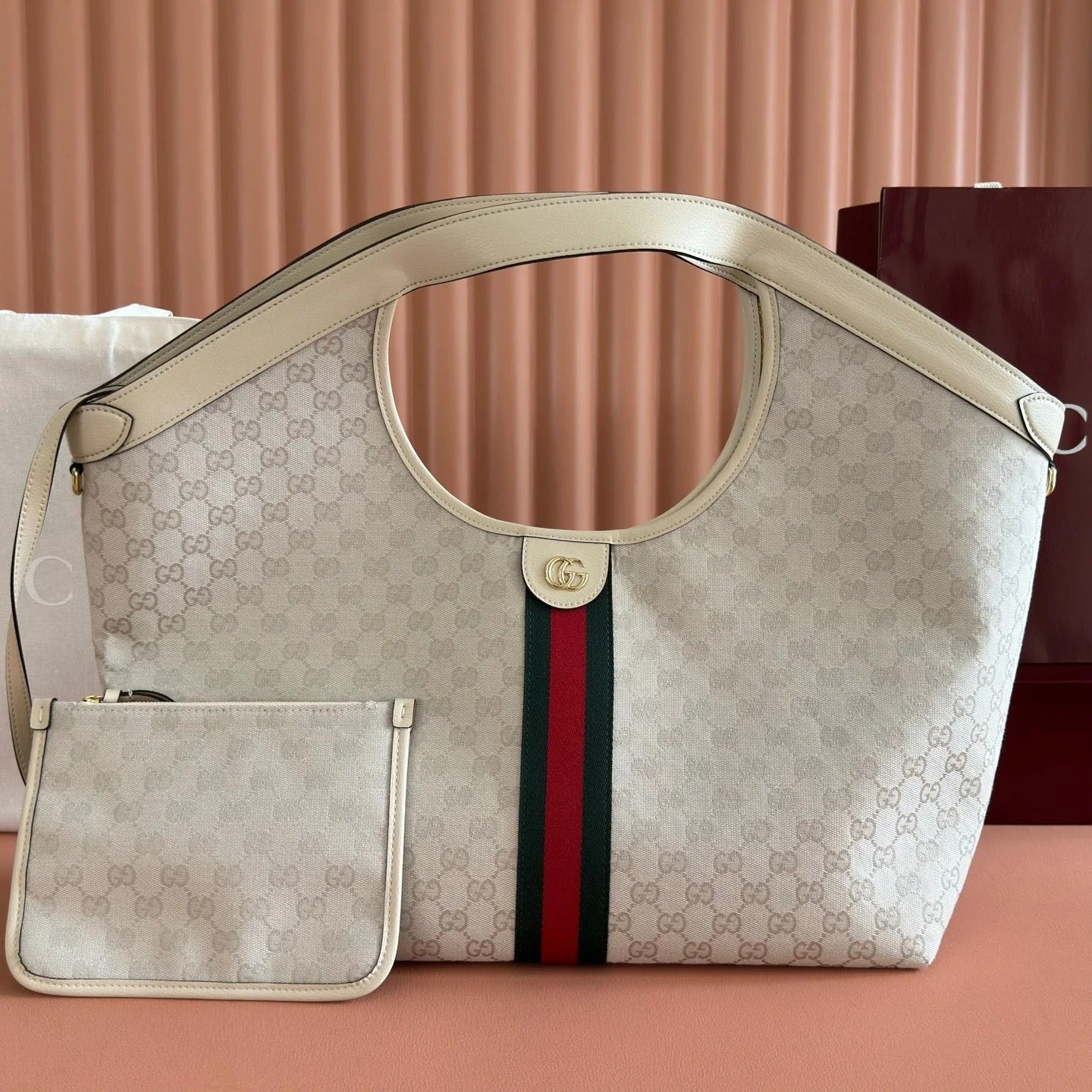 GG 26 Giglio Large Tote Bag 60cm White in Canvas 284931