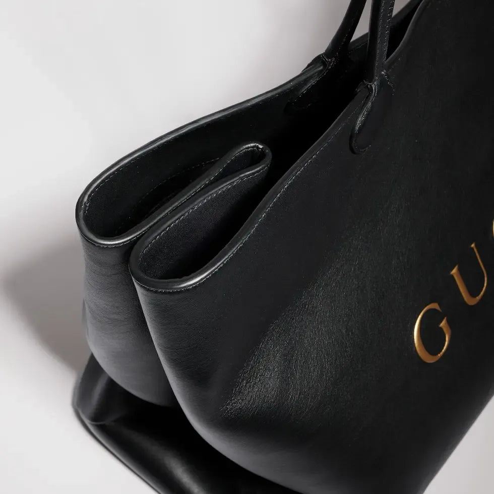 Gucci 2026 NY Large Tote Bag 42cm Black Canvas Leather