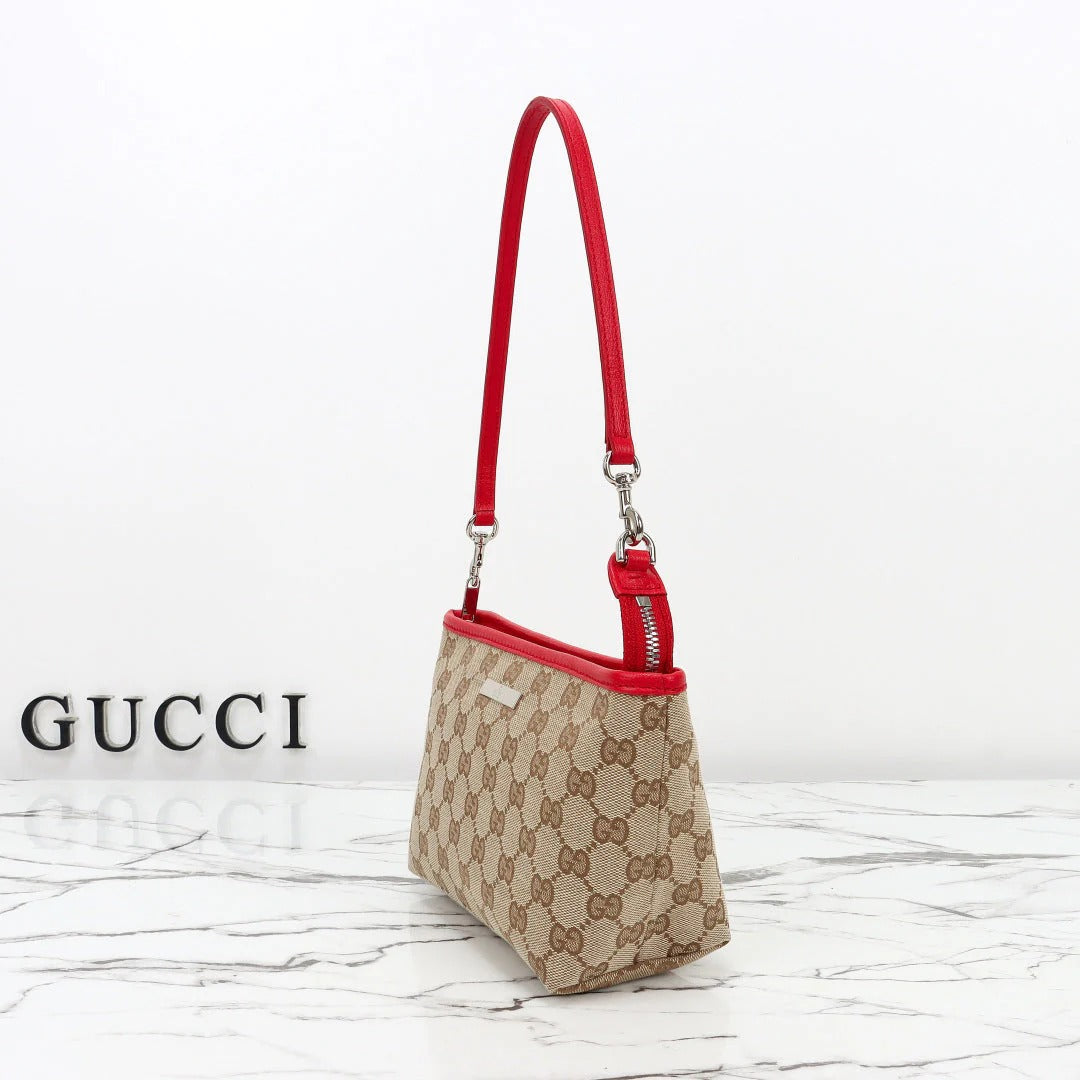 Gucci 2026 Tribeca Large Tote Bag Ebony Red Canvas Leather
