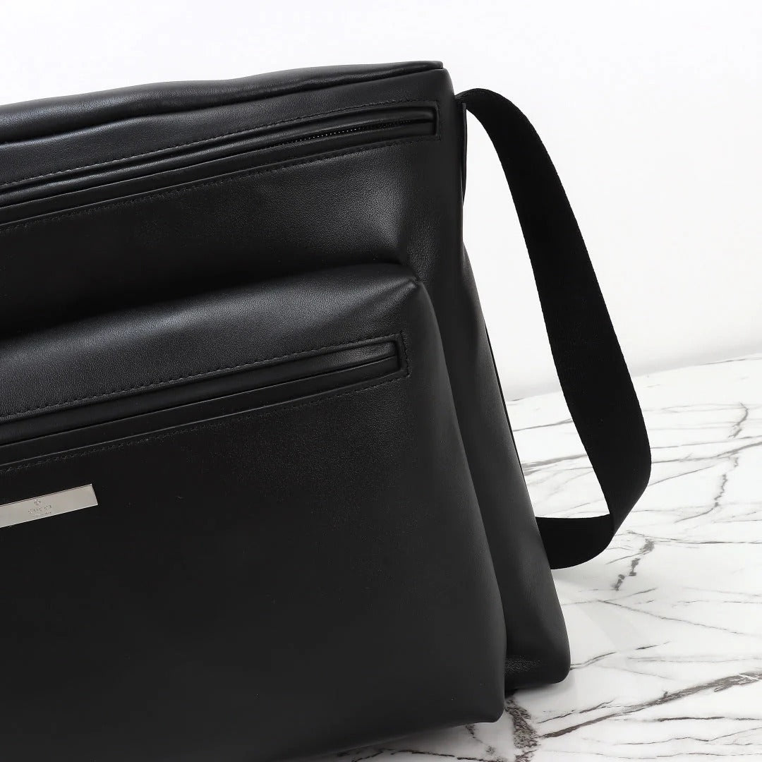 Gucci 2026 Tag Large Crossbody Bag Black Calfskin