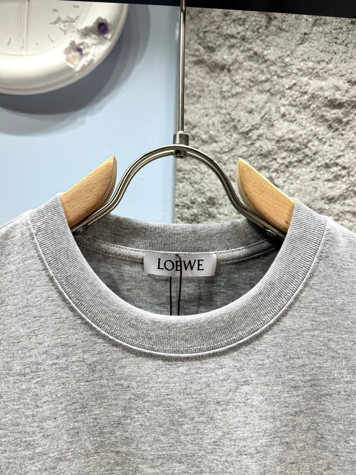 Loewe 26SS Short-sleeved T-shirt Light Gray in Cotton 326555