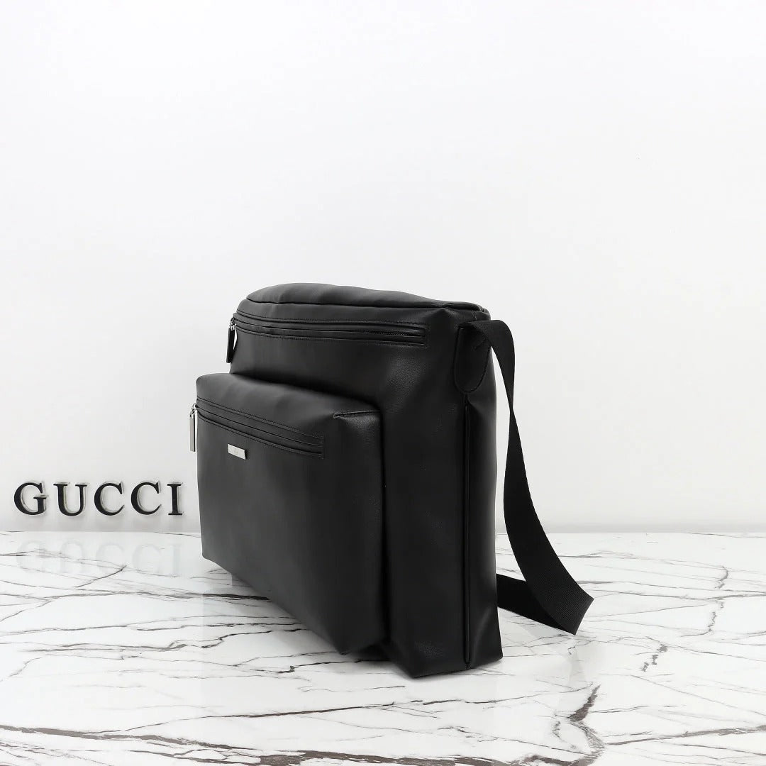 Gucci 2026 Tag Large Crossbody Bag Black Calfskin