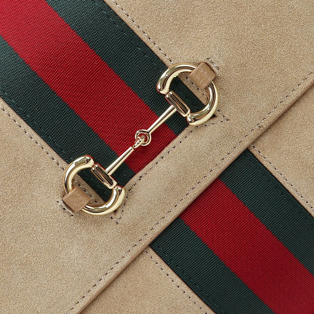 Gucci 2026 Paparazzo Shoulder Bag 37cm Beige Red Green Leather