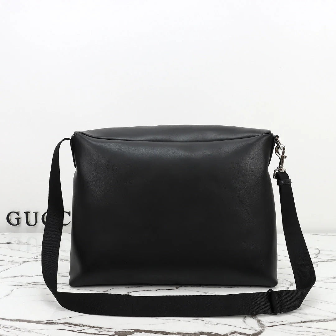 Gucci 2026 Tag Large Crossbody Bag Black Calfskin