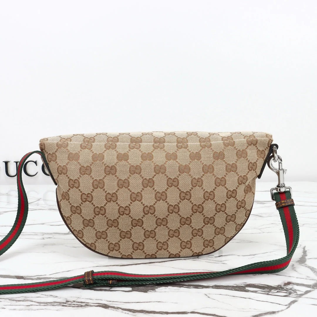 Gucci 2026 Tag Crossbody Bag 30cm Canvas And Calfskin