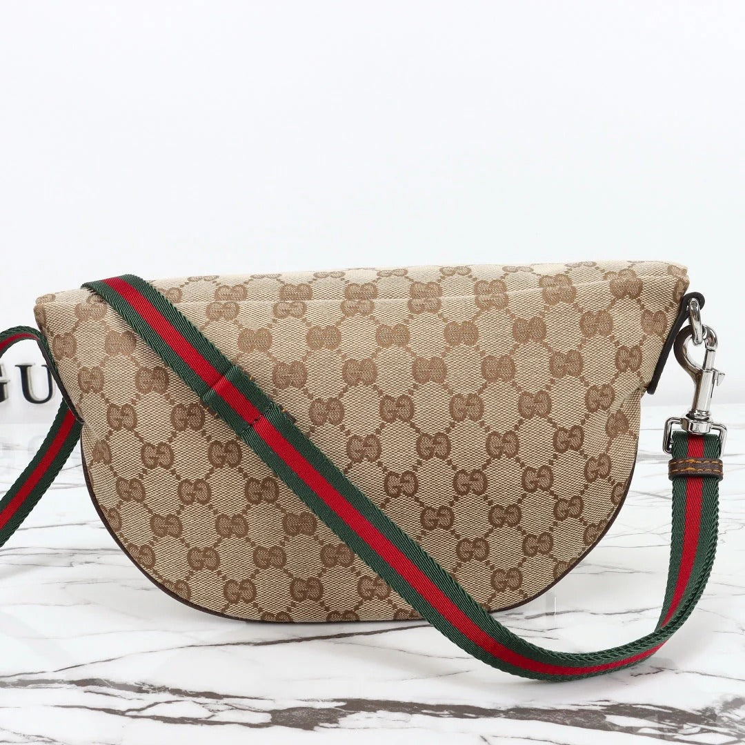 Gucci 2026 Tag Crossbody Bag 30cm Canvas And Calfskin