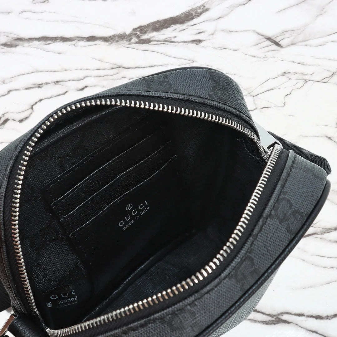 Gucci 2026 Lunetta Crossbody Bag 26cm Black Calfskin