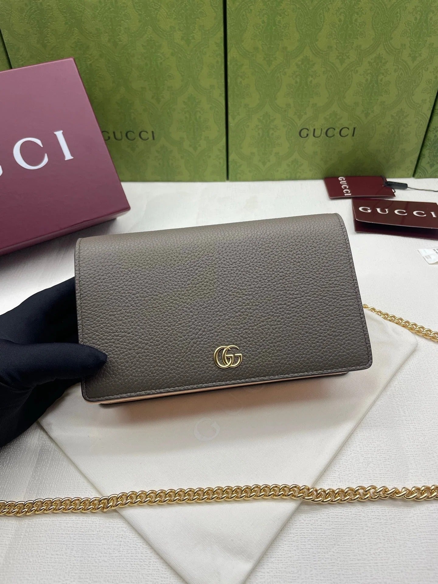 Gucci 2026 Marmont Wallet On Chaine 20cm Canvas Leather