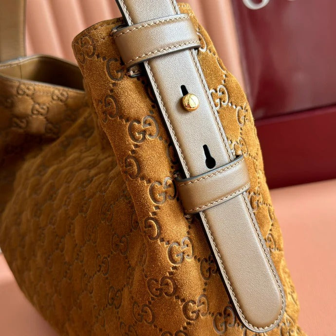 Gucci 2026 Beatrix Bag 35cm Caramel Brown Suede 273720