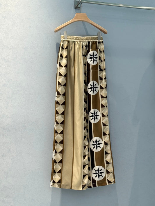 Loewe 25 Pant Beige Brown Silk