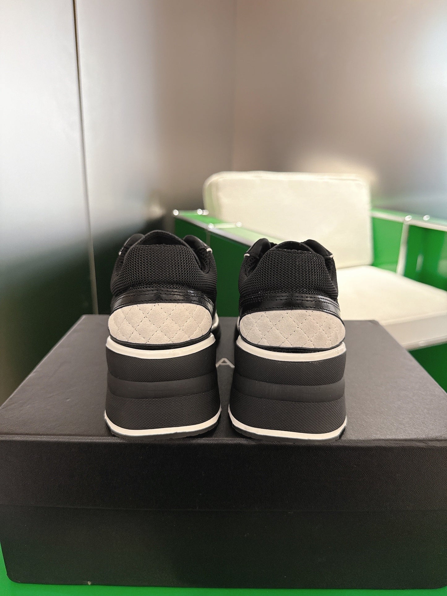 Chanel Low-Top Sneakers 30mm Black Calfskin Leather and Mesh  507543