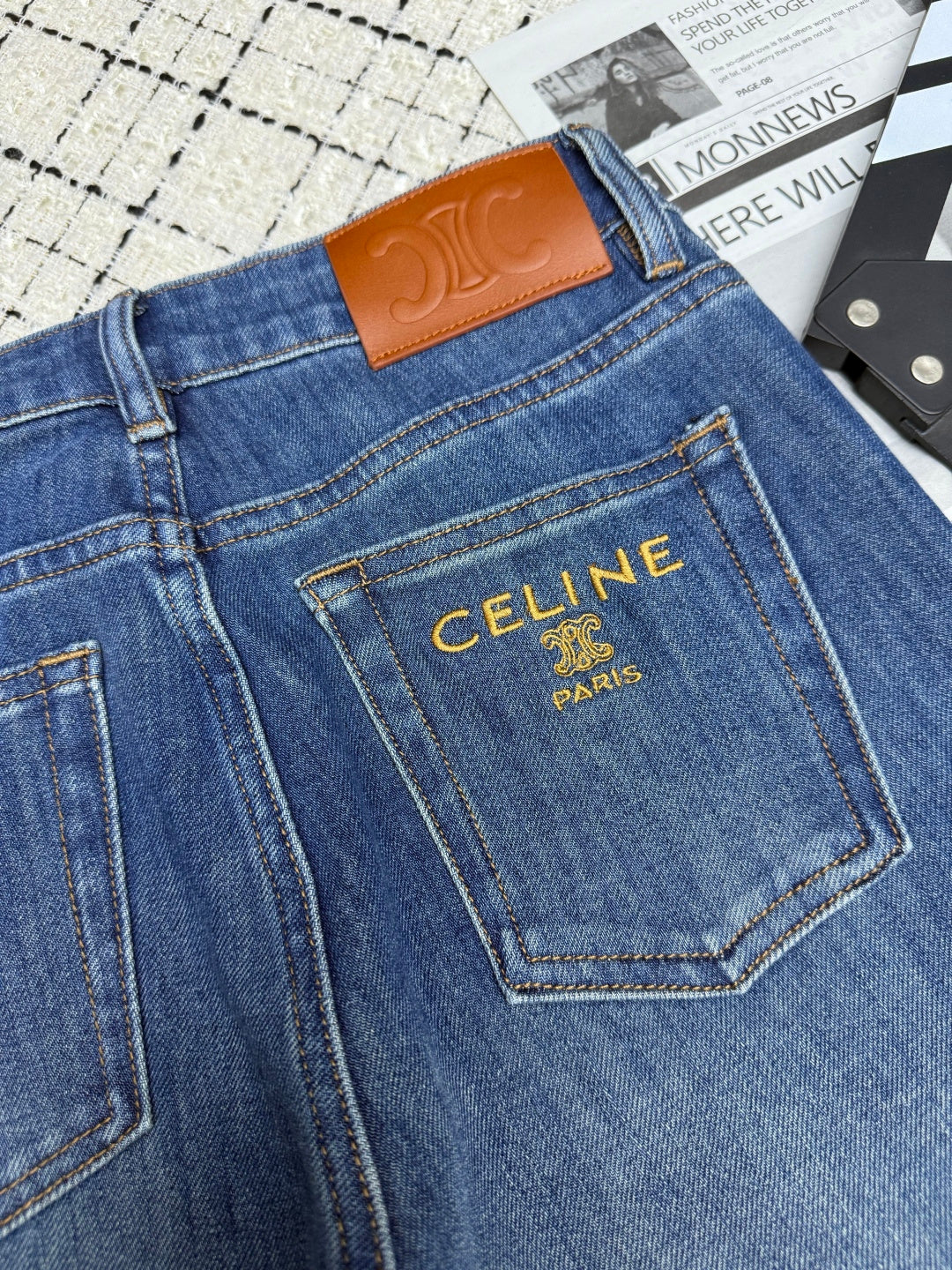 Loewe Flared Jeans Embroidered Logo Applique 404876